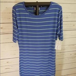 NWT ~ LULAROE JULIA DRESS~Size Large ~ BLUE & MINT